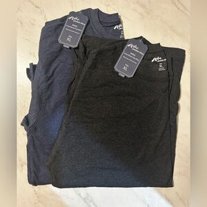 Set of 2- Alpine Peak Men's Long Sleeve Tees - Black and Blue